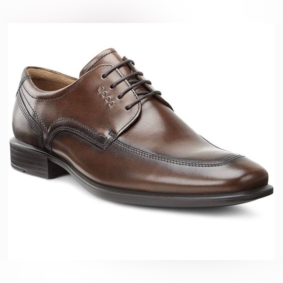 Ecco Men’s Cairo Apron Toe Tie Walnut Oxfords Size EU 43